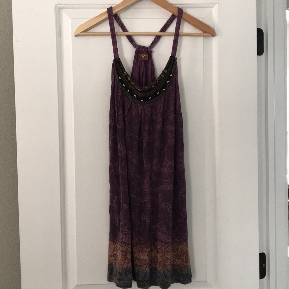 Anthropologie Language LA beaded tank top